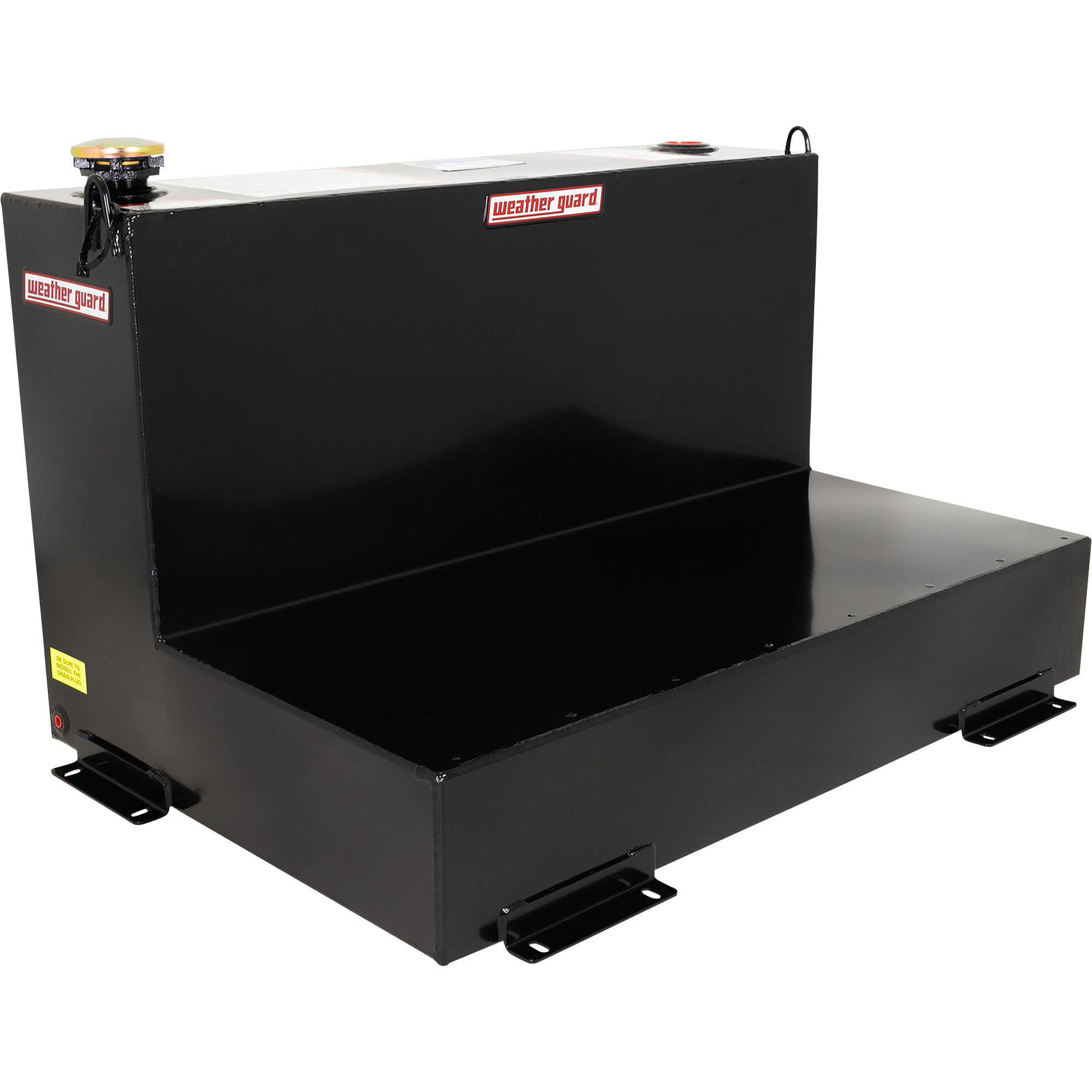 Weather Guard Steel Diesel Fuel Transfer Tank, 75-Gallon, L-Shaped, Black, Model# 352-5-02